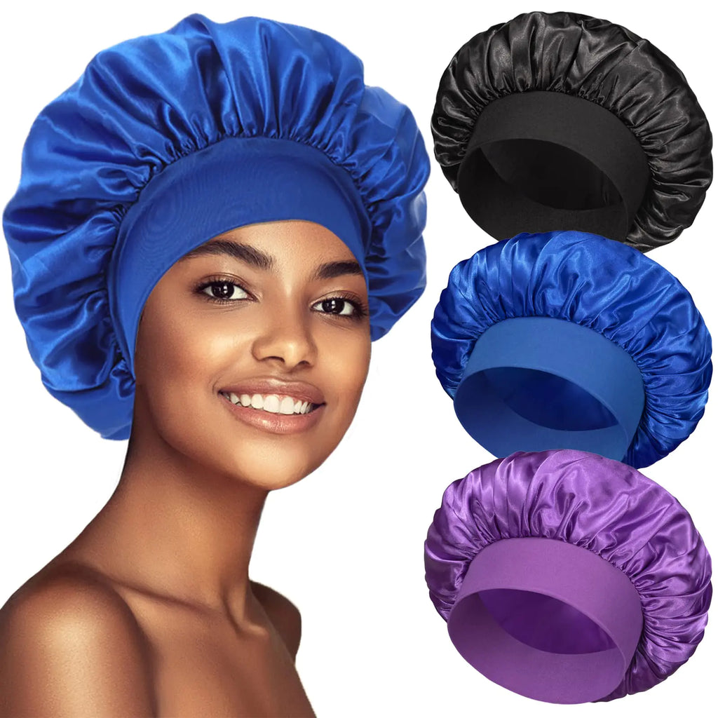 Satin Silk Sleep Caps Trio